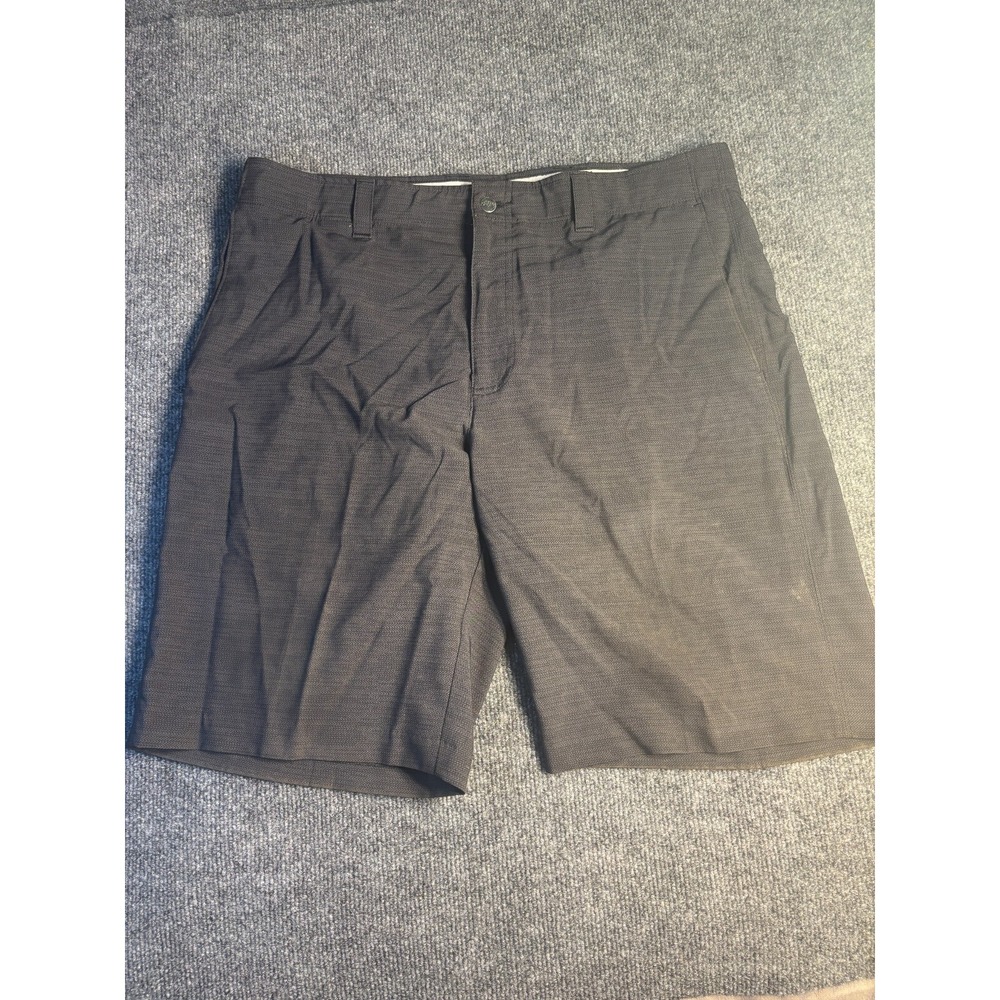 Callaway Apparell Shorts Men's 36 Gray Herringbone Flat Front Regular Fit Preppy